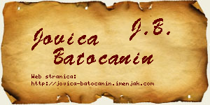 Jovica Batoćanin vizit kartica